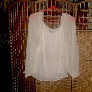 CeCe White Sheer Blouse